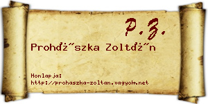 Prohászka Zoltán névjegykártya