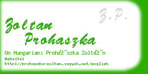 zoltan prohaszka business card